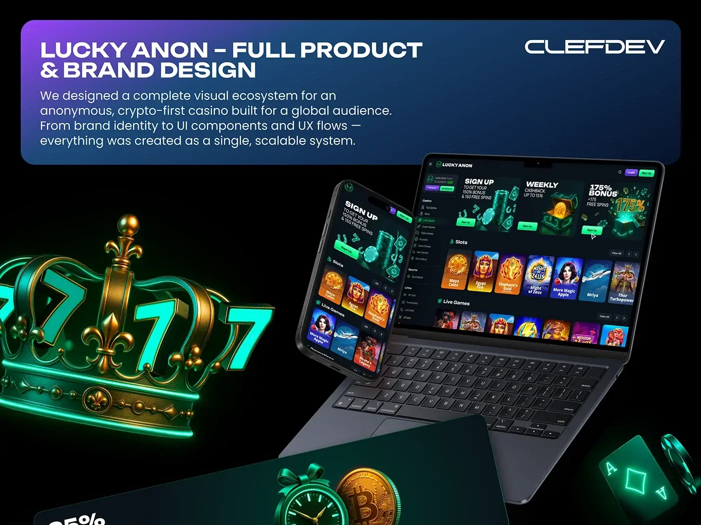 Crypto Casino – Branding and product design for a crypto casino