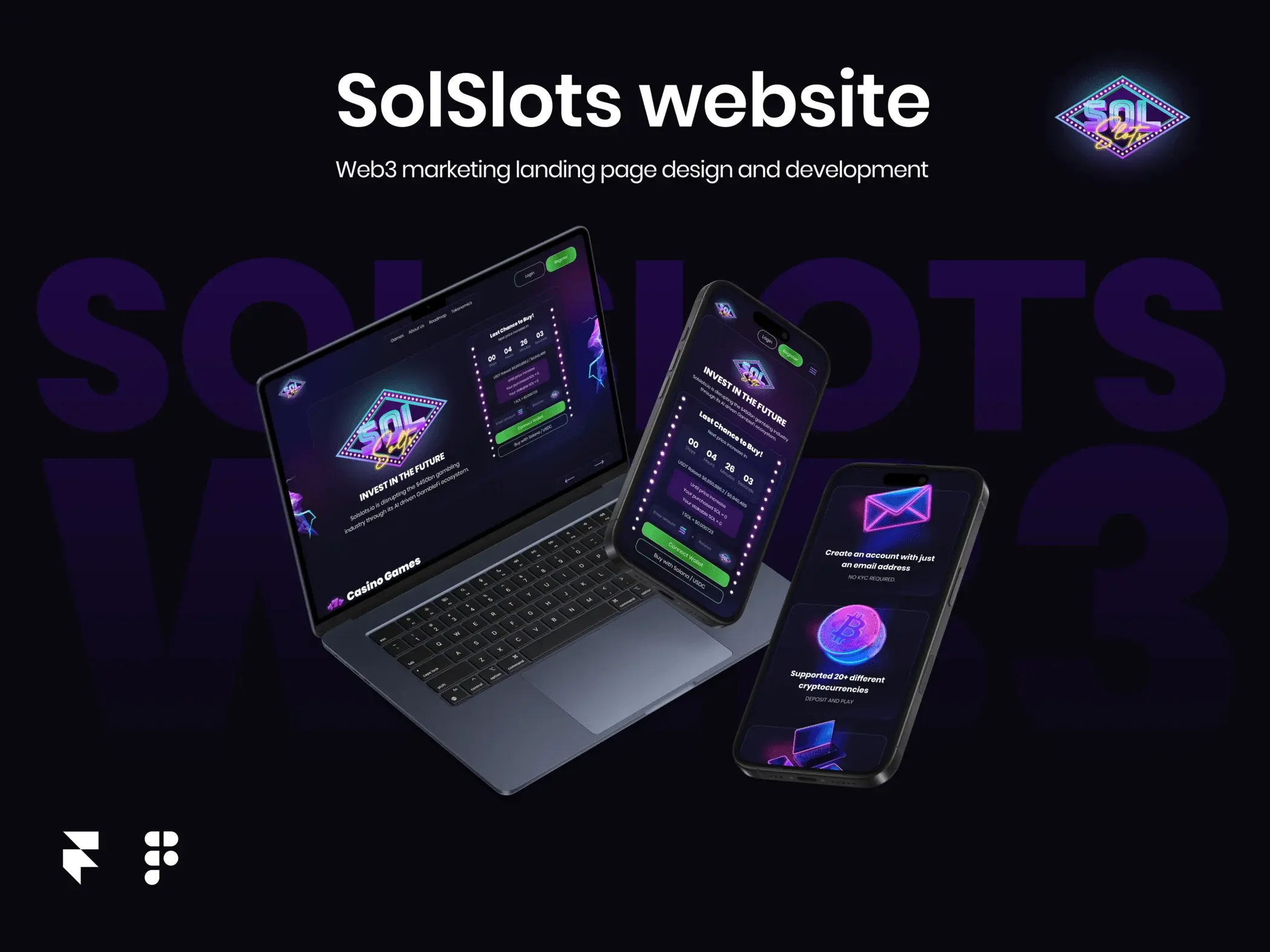 Solslots – A Web3 crypto casino landing page